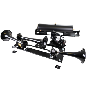 Ford F-350 Onboard Air System with Horns - Kleinn Air Horns - Model 230 Horns, Model 6350RC Air Compressor, Model 6351RT Air Tank - `23-`24 Ford F-350 Onboard Air System with Horns - Kleinn Air Horns - Model 230 Horns, Model 6350RC Air Compressor, Model 6351RT Air Tank - `23-`24